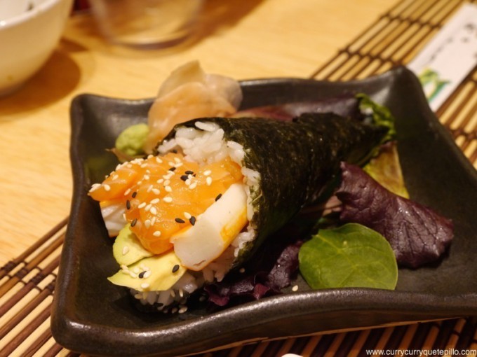 Temaki de salmón