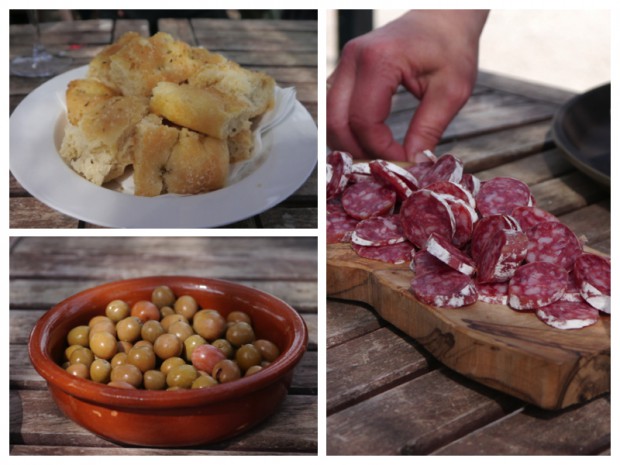 Focaccia, fuet y arbequinas, un gran inicio.