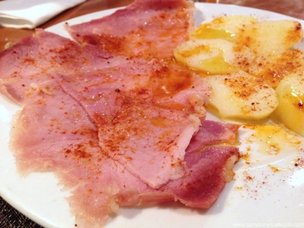 Plato de jamón canario. 