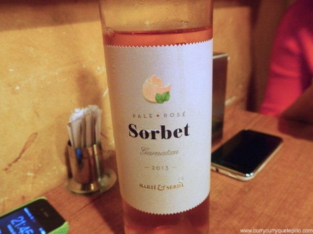 Sorbet, uno de los vinos que nos ofrecieron el último día. Voló..