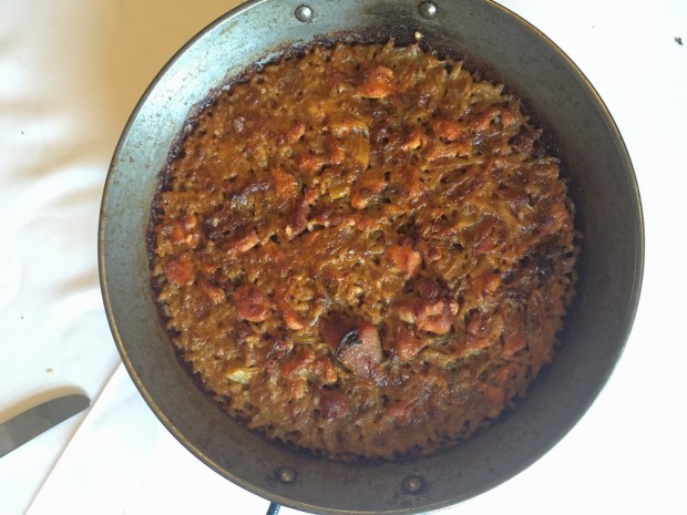 Arroz de col, perdiz y sobrasada.